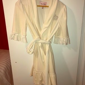 Juicy Couture cream velour ruffle princess robe